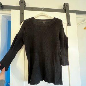 Aqua cold shoulder black sweater size M.